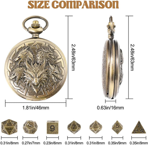 7 Piece Dungeons and Dragons Brass Dice Set