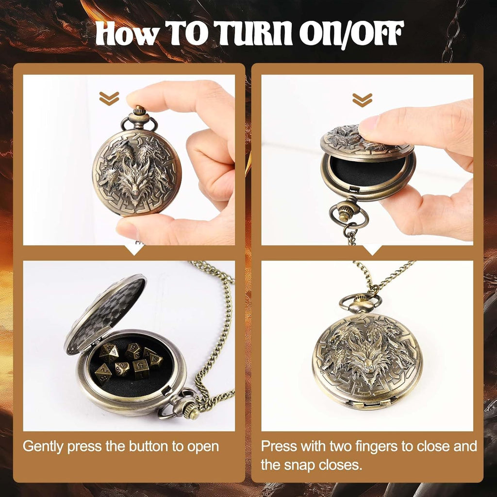 7 Piece Dungeons and Dragons Brass Dice Set